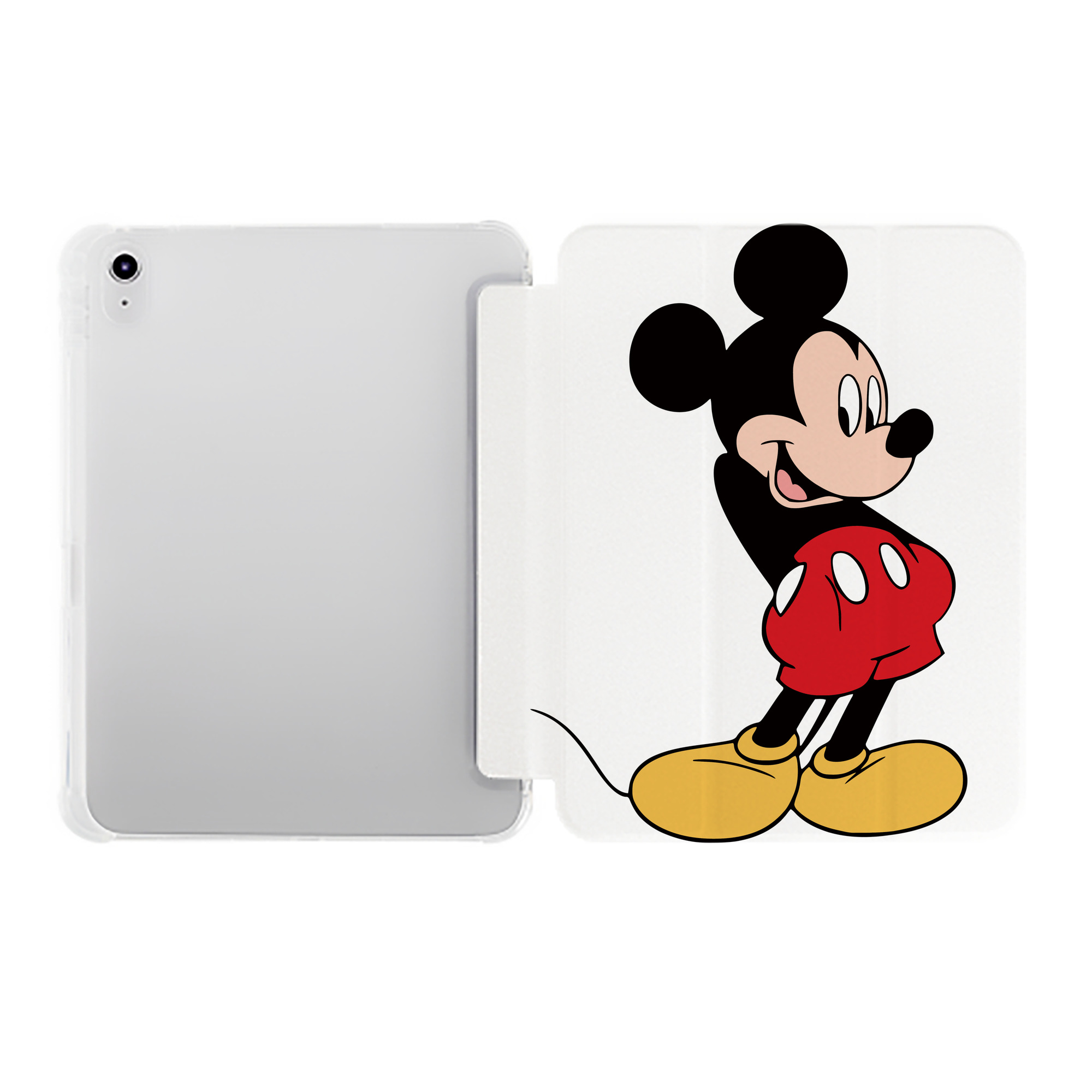 （画像用） ミッキーマウス Mickey Mouse IPad ケース ペン収納付き 三つ折りスタンド PUレザー×シリコン 対応機種9.5/10.5/10.9インチ